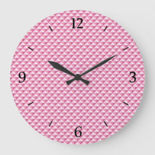 Pinkfarben, Emaille-Aussehen, gestopftes Gitter Große Wanduhr