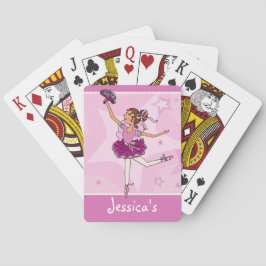 Pinkfarbene Ballerina Spielkarten
