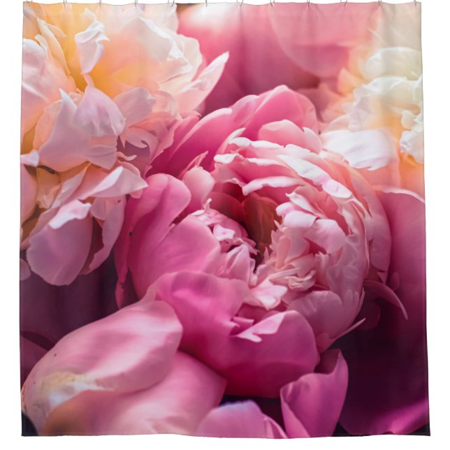 Pinkfarbene Blume als Blumenhintergrund, Botan Duschvorhang (Vorderseite)