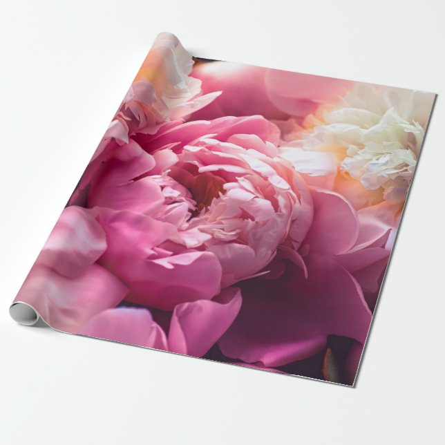 Pinkfarbene Blume als Blumenhintergrund, Botan Geschenkpapier (Ungerollt)