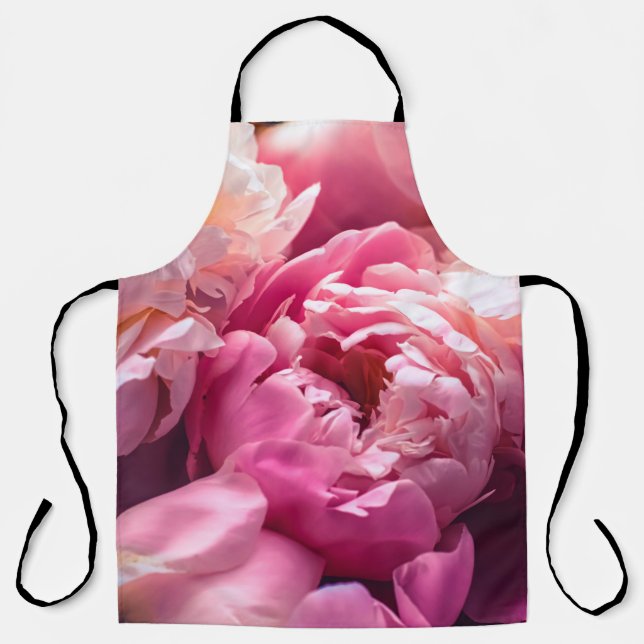 Pinkfarbene Blume als Blumenhintergrund, Botan Schürze (Vorderseite)