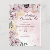 pinkfarbene Blume mit goldfarbenem Poster