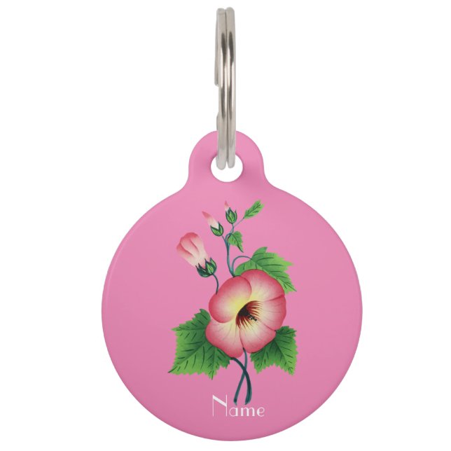 Pinkfarbene Blume Thunder_Cove  Haustiermarke (Vorderseite)
