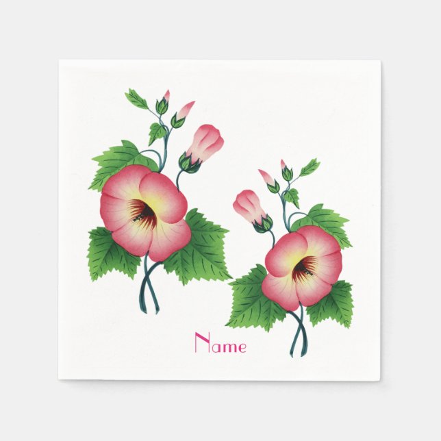 Pinkfarbene Blume Thunder_Cove Serviette (Vorderseite)