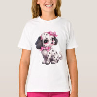 Pinkfarbene Bogen und Niedlicher Dalmatiner-Pup