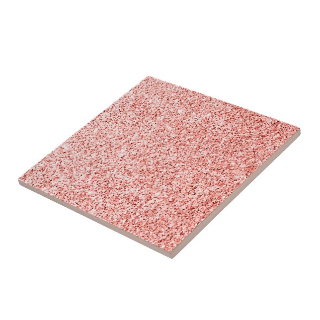 Pinkfarbene, hellpastellfarbene Glitzern Glitzer Fliese (Seite)