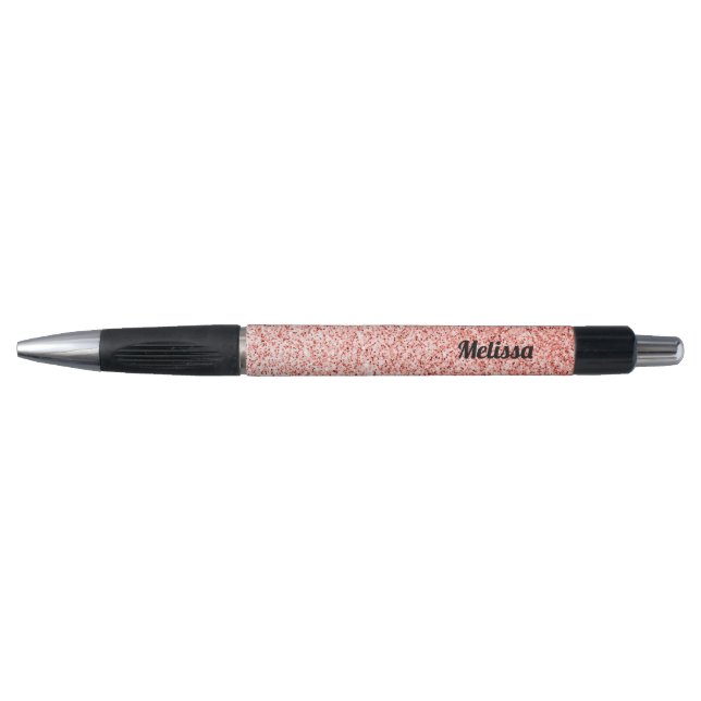 Pinkfarbene, hellpastellfarbene Glitzern Kugelschreiber (Vorderseite)