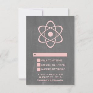 Pinkfarbene Karte für die Reaktion auf die Atomkar