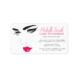Pinkfarbene Lippen mit langen Beinen Adressaufkleber