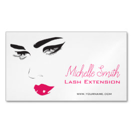 Pinkfarbene Lippen mit langen Beinen Magnetische Visitenkarte