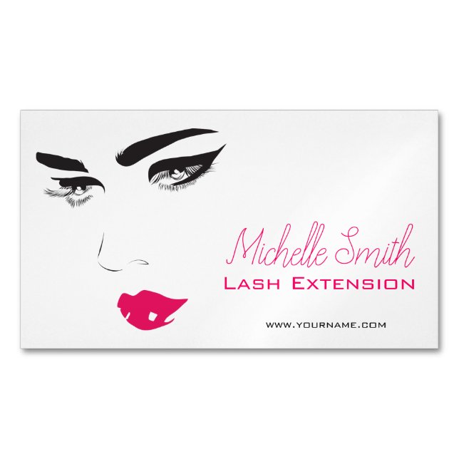 Pinkfarbene Lippen mit langen Beinen Magnetische Visitenkarte (Vorderseite)
