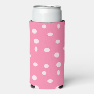 Pinkfarbene Polka-Punkte auf rosa Selters Dosenkühler