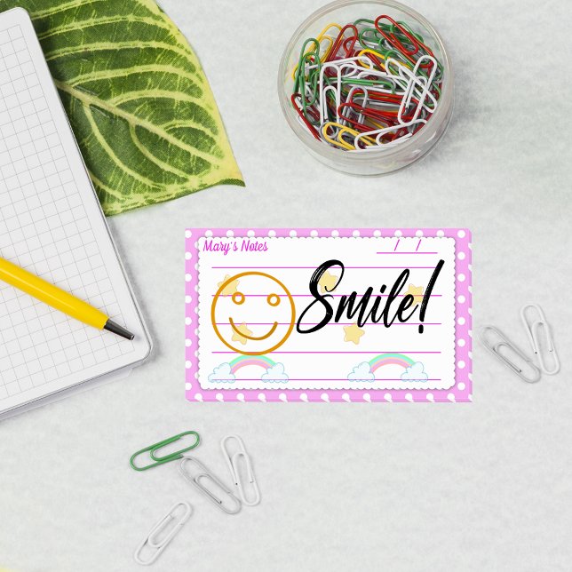 Pinkfarbene Polka-Punkte, niedliche Sterne & Regen Post-it Klebezettel (Von Creator hochgeladen)