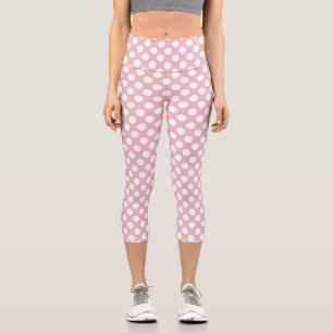 Pinkfarbene Polka-Punkte, Polka-Punktmuster, Punkt Capri Leggings