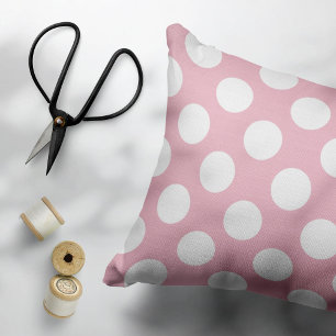 Pinkfarbene Polka-Punkte, Polka-Punktmuster, Punkt Dekokissen