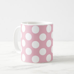 Pinkfarbene Polka-Punkte, Polka-Punktmuster, Punkt Kaffeetasse