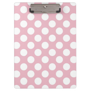 Pinkfarbene Polka-Punkte, Polka-Punktmuster, Punkt Klemmbrett