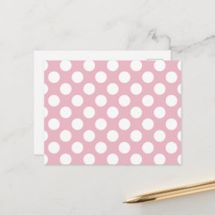 Pinkfarbene Polka-Punkte, Polka-Punktmuster, Punkt Postkarte
