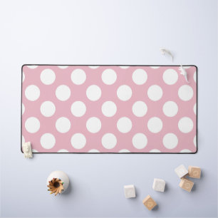 Pinkfarbene Polka-Punkte, Polka-Punktmuster, Punkt Schreibtischunterlage