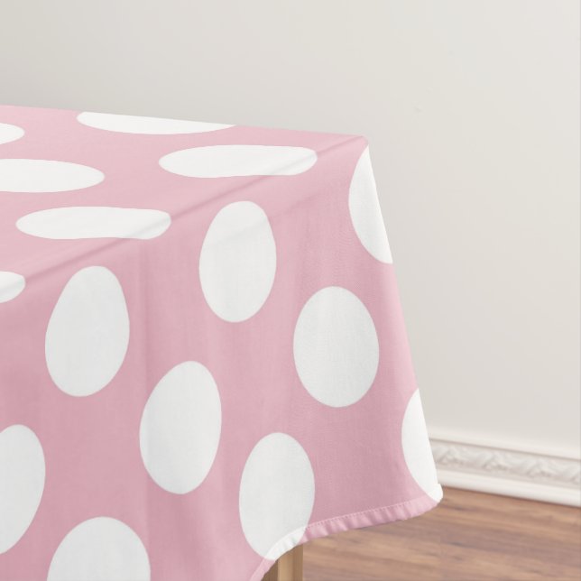 Pinkfarbene Polka-Punkte, Polka-Punktmuster, Punkt Tischdecke (Beispiel)