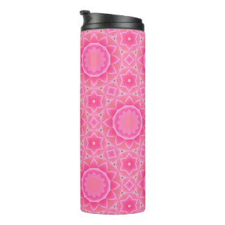 Pinkfarbene Sonne und Sterne Mädchen-Mosaikmuster Thermosbecher