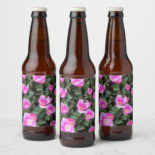 Pinkfarbene Tulpen von Istanbul Bierflaschenetikett