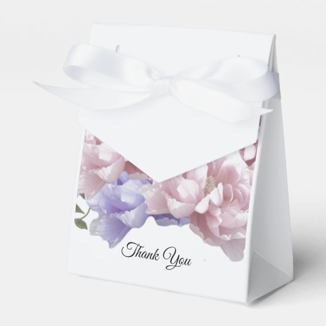Pinkfarbene und Lila "Peonies"-Schachtel Geschenkschachtel (Vorderseite)