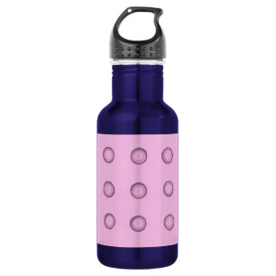 Pinkfarbene und Lila Polka-Punkte auf Trinkflasche