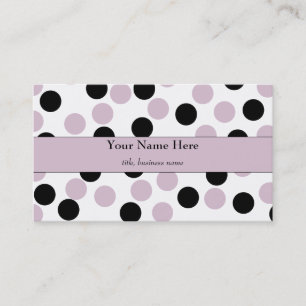 Pinkfarbene und schwarze Polka Dot Business Card Visitenkarte