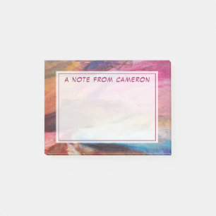 Pinkfarbener Ausdruck Post-it Klebezettel