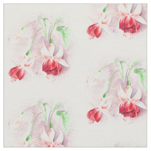 Pinkfarbenes botanisches Kunst-Aquarellgewebe Stoff