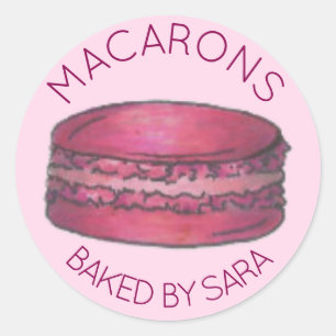 Pinkfarbenes französisches Macaron-Keks, von hausg Runder Aufkleber