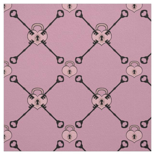 Pinkfarbenes Herzklammer mit Tastenmuster Stoff (Muster)