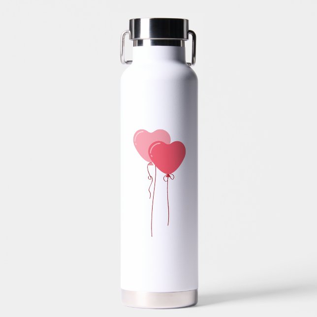 Pinkfarbenes Minimalistisches Valentin mit eigener Trinkflasche (Vorne)