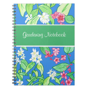 Pinkfarbenes, weißes, florales, individualisierbar notizblock