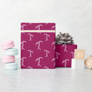 Pinkfarbenes Wrapping Paper Roll (Watercolor Bow P Geschenkpapier