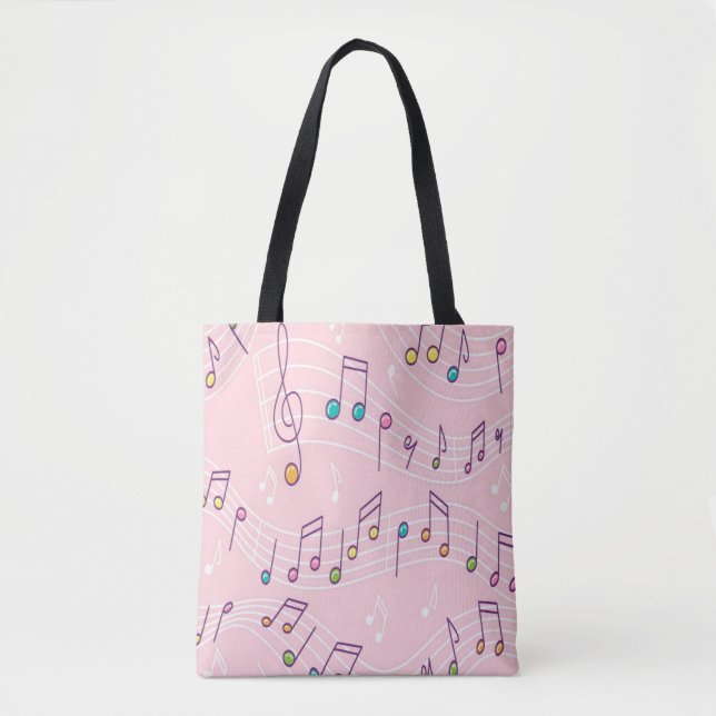 pinkfarbenfrohe Musiknote musikalisch Tasche (Vorderseite)