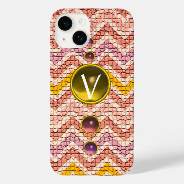 PINKGELBE GEMSTONEN UND MOSAISCHE CHEVRONS-MONOGRA TITLE_SEO2 (Rückseite)