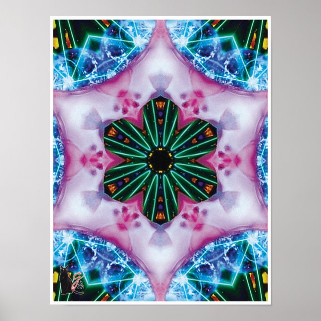 Pinkie Kinetic Collage Kaleidoscope Poster (Vorne)