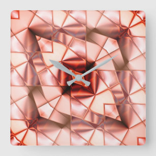 Pinkisch gigantische Perlenfische, virtuell zeichn Quadratische Wanduhr