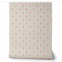 Pinkisches graues Blumenmuster