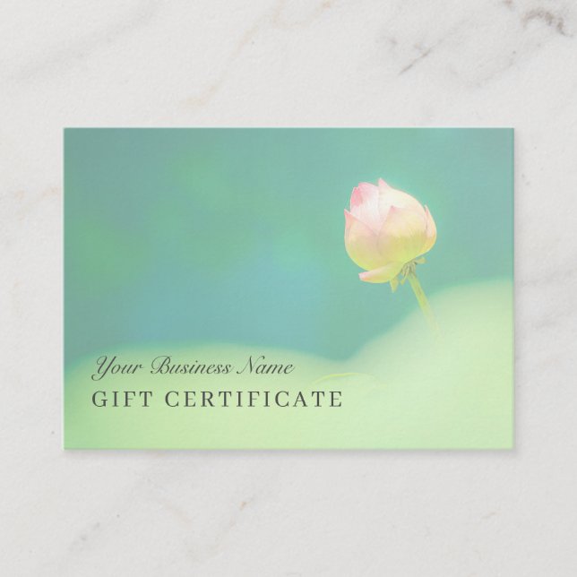 © Pinkish White Lotus Greenerity Geschenkgutschein Rabattkarte (Vorderseite)