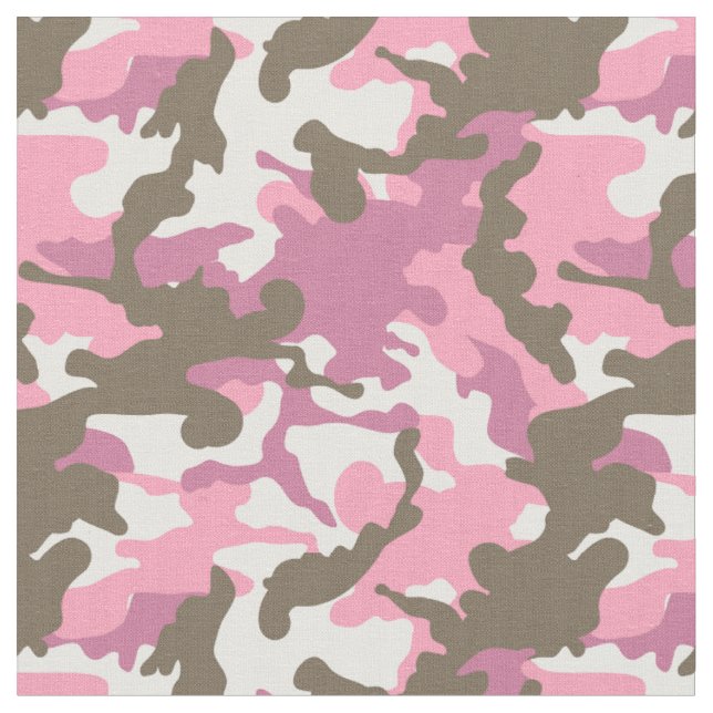 Pinkj, weiße und hellbraune Camouflage Stoff (Nahaufnahme)