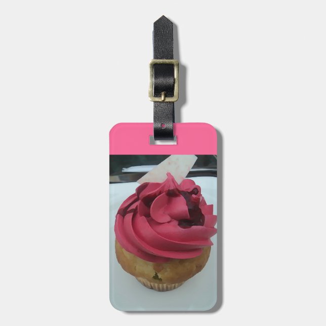 Pinkkleiner kuchen gepäckanhänger (Vorderseite vertikal)