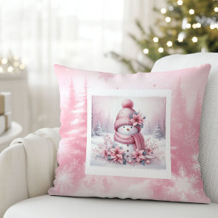 Pinkmas Kuschelschneemann-Kissen Winterwald-Dekora Kissen