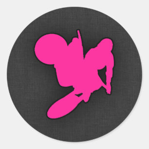 PinkMotocross, Schmutzfahrrad Runder Aufkleber
