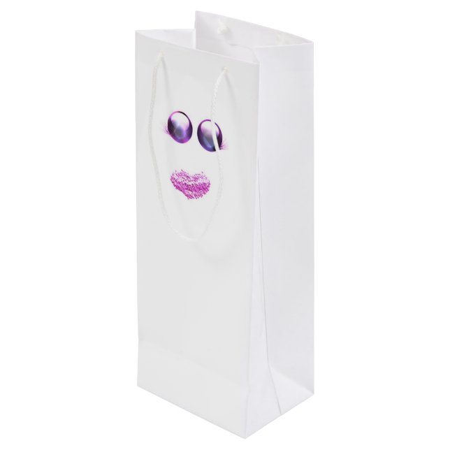 Pinkoween Glitzer Geschenktüte Für Weinflaschen (Rückseite Schrägansicht)