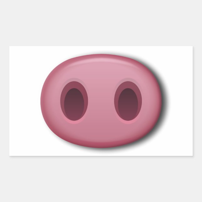 PinkPig Snout Rechteckiger Aufkleber (Vorderseite)