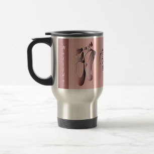 PinkPink Ballet Zehenschuhe mit Monogramm Reisebecher