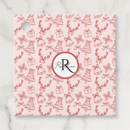 Pinkrosa-Monogramm Geschenkanhänger